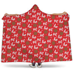 Christmas Hohoho Santa Claus Laugh Print Hooded Blanket