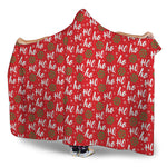 Christmas Hohoho Santa Claus Laugh Print Hooded Blanket
