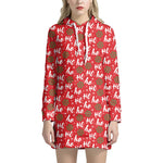 Christmas Hohoho Santa Claus Laugh Print Hoodie Dress