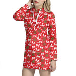 Christmas Hohoho Santa Claus Laugh Print Hoodie Dress