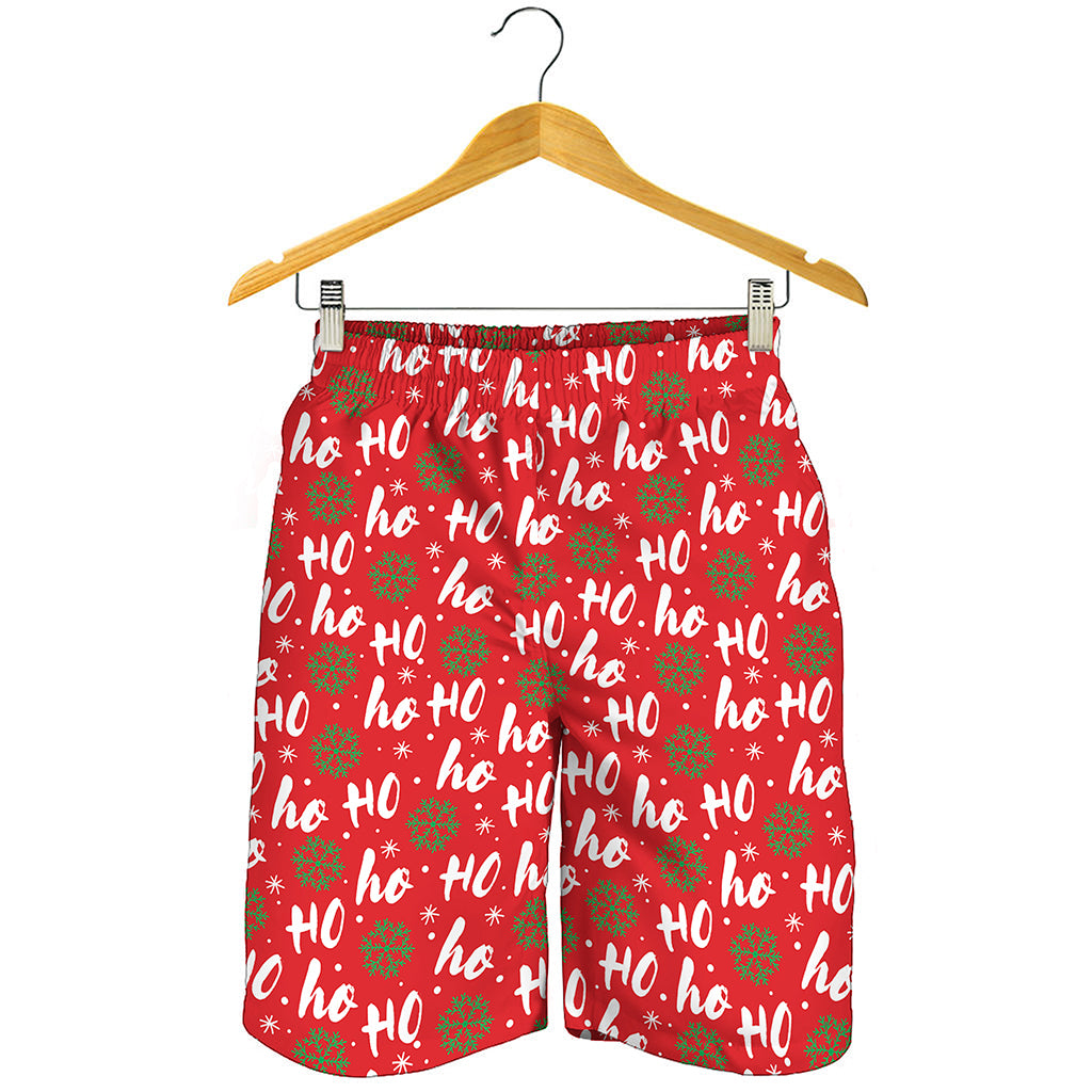 Christmas Hohoho Santa Claus Laugh Print Men's Shorts