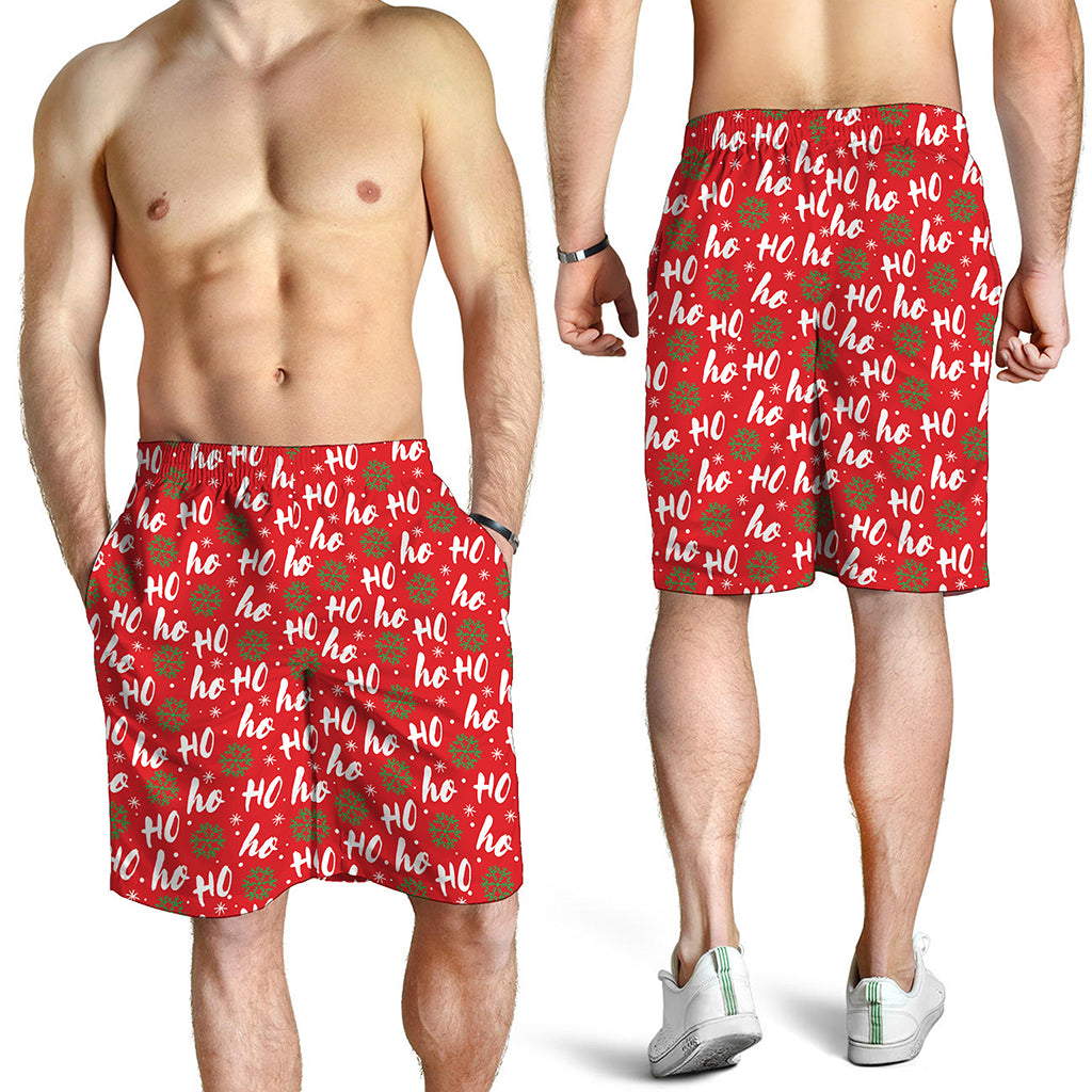 Christmas Hohoho Santa Claus Laugh Print Men's Shorts