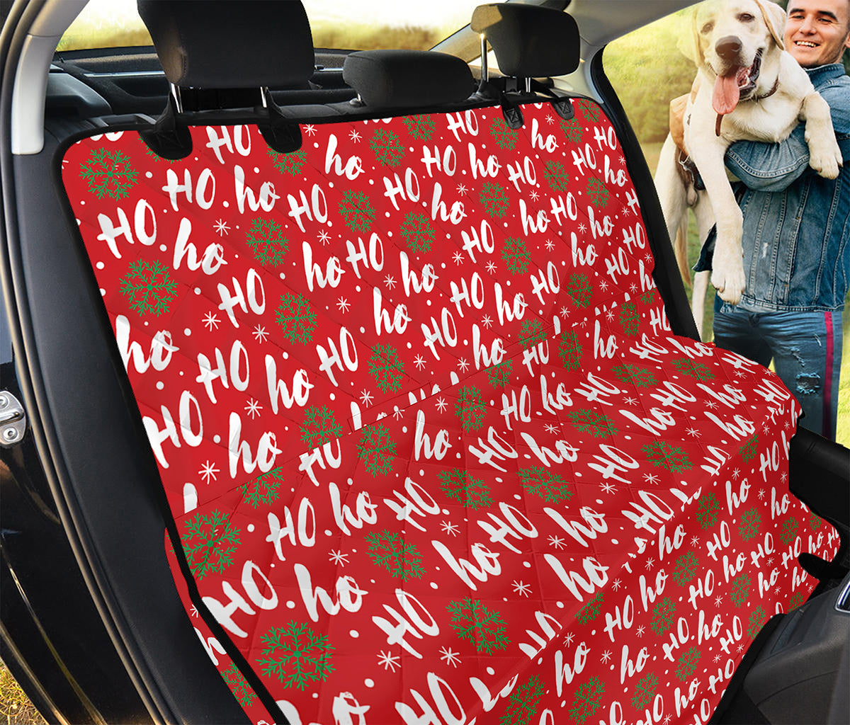 Christmas Hohoho Santa Claus Laugh Print Pet Car Back Seat Cover