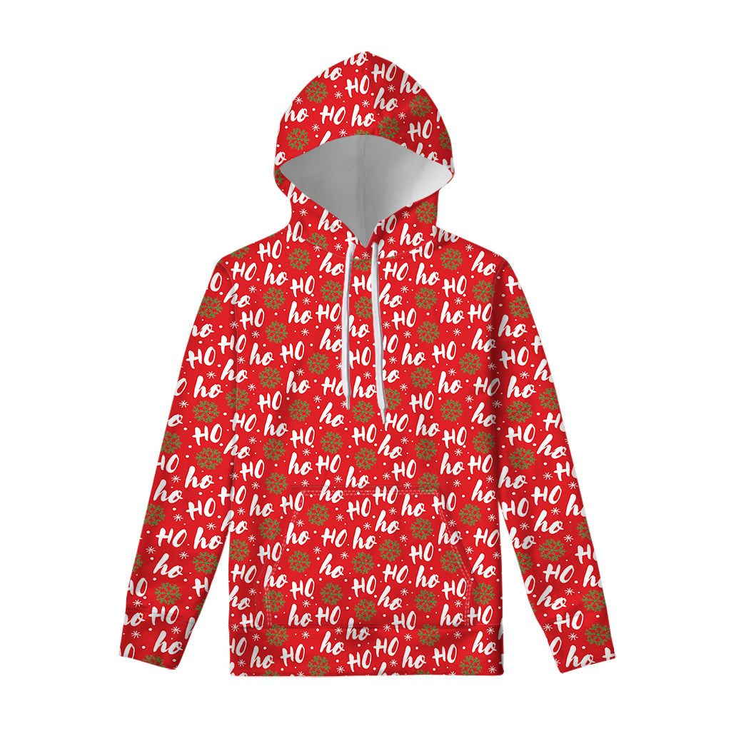 Christmas Hohoho Santa Claus Laugh Print Pullover Hoodie