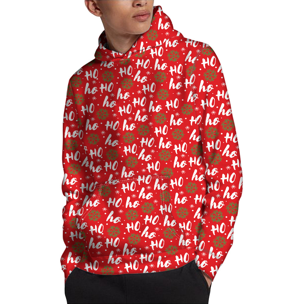 Christmas Hohoho Santa Claus Laugh Print Pullover Hoodie
