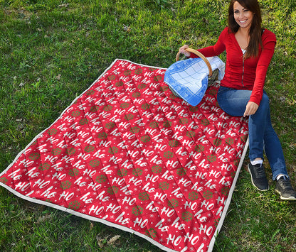 Christmas Hohoho Santa Claus Laugh Print Quilt