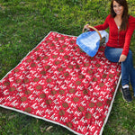 Christmas Hohoho Santa Claus Laugh Print Quilt