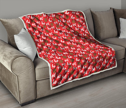 Christmas Hohoho Santa Claus Laugh Print Quilt