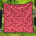 Christmas Hohoho Santa Claus Laugh Print Quilt