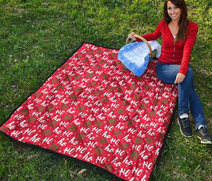 Christmas Hohoho Santa Claus Laugh Print Quilt