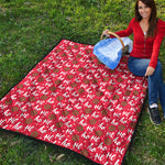 Christmas Hohoho Santa Claus Laugh Print Quilt