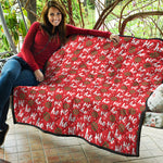 Christmas Hohoho Santa Claus Laugh Print Quilt