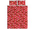 Christmas Hohoho Santa Claus Laugh Print Quilt Bed Set