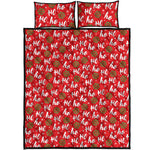 Christmas Hohoho Santa Claus Laugh Print Quilt Bed Set