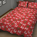 Christmas Hohoho Santa Claus Laugh Print Quilt Bed Set