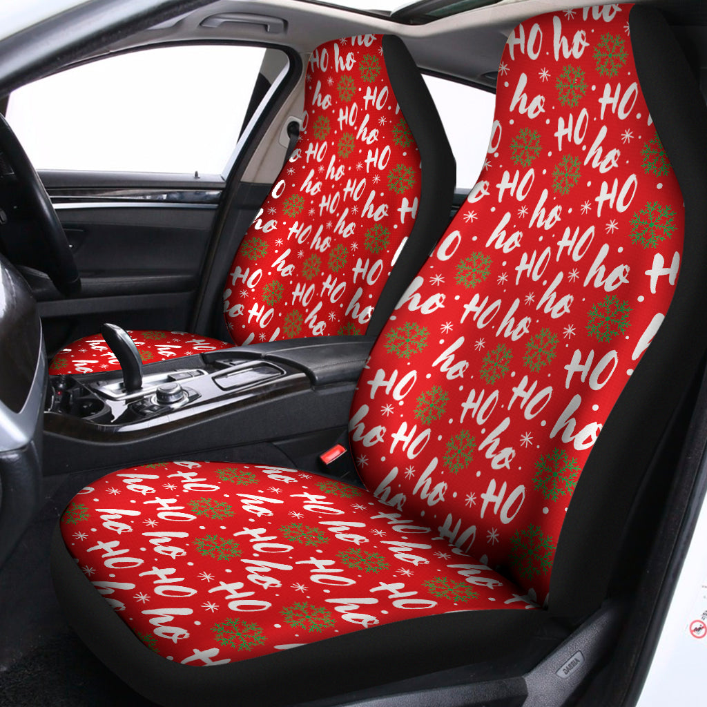 Christmas Hohoho Santa Claus Laugh Print Universal Fit Car Seat Covers