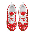 Christmas Hohoho Santa Claus Laugh Print White Sneakers