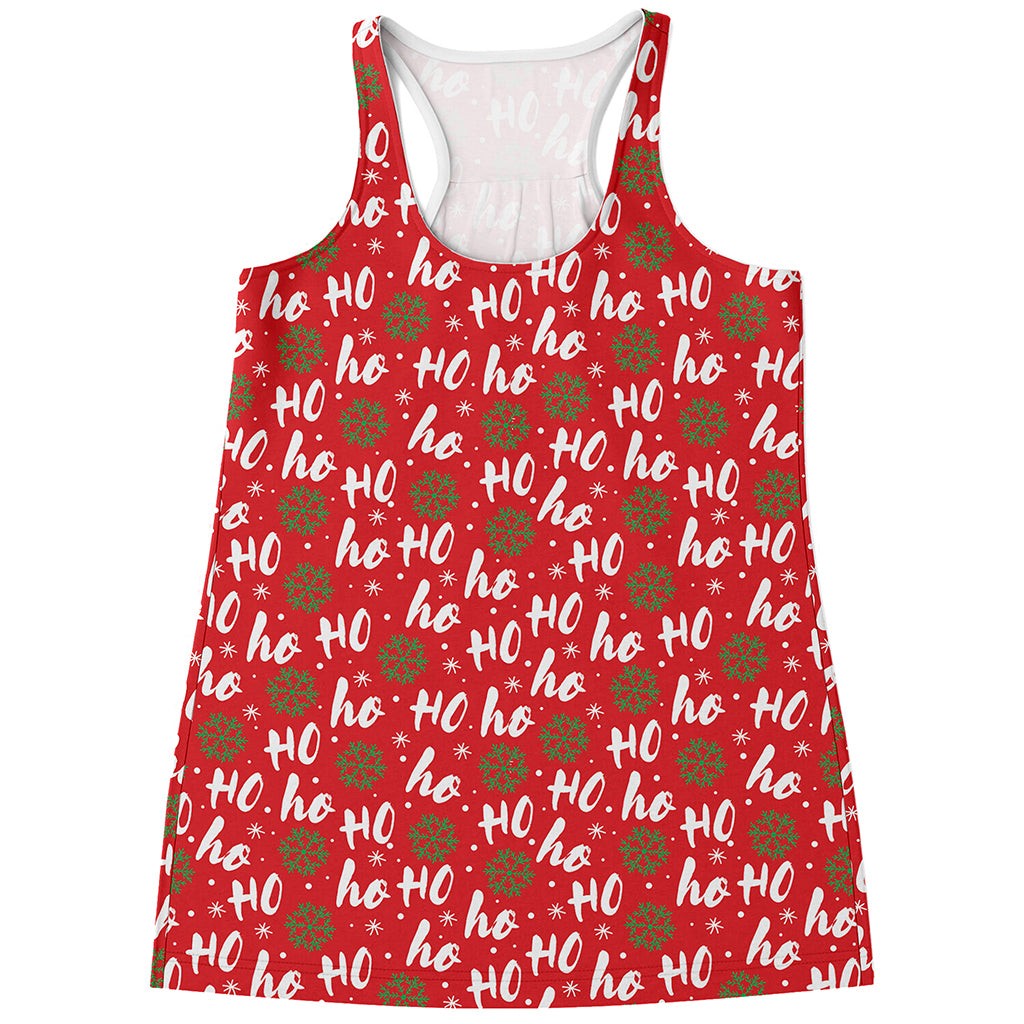 Christmas Hohoho Santa Claus Laugh Print Women's Racerback Tank Top