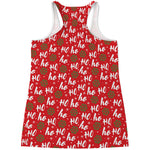 Christmas Hohoho Santa Claus Laugh Print Women's Racerback Tank Top
