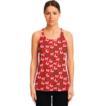 Christmas Hohoho Santa Claus Laugh Print Women's Racerback Tank Top