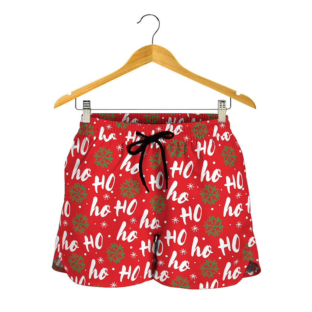 Christmas Hohoho Santa Claus Laugh Print Women's Shorts