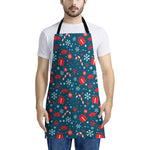 Christmas Holiday Elements Pattern Print Apron