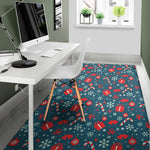 Christmas Holiday Elements Pattern Print Area Rug