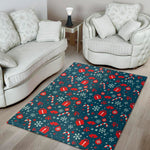 Christmas Holiday Elements Pattern Print Area Rug