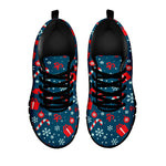 Christmas Holiday Elements Pattern Print Black Sneakers