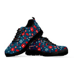 Christmas Holiday Elements Pattern Print Black Sneakers