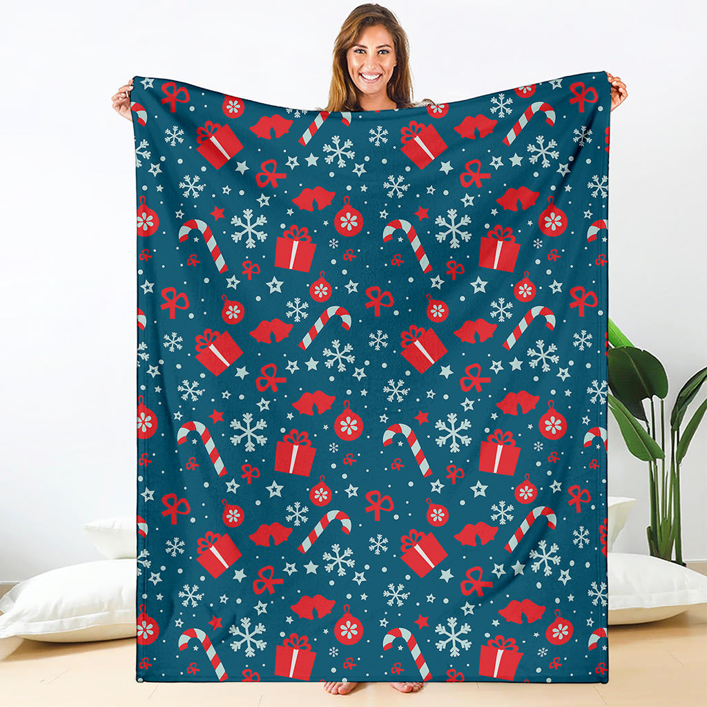 Christmas Holiday Elements Pattern Print Blanket