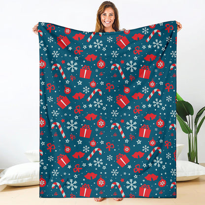 Christmas Holiday Elements Pattern Print Blanket