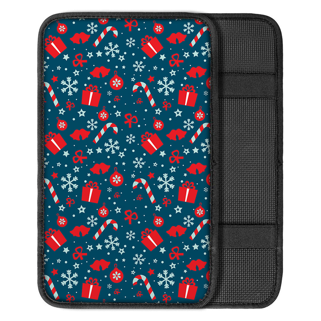 Christmas Holiday Elements Pattern Print Car Center Console Cover