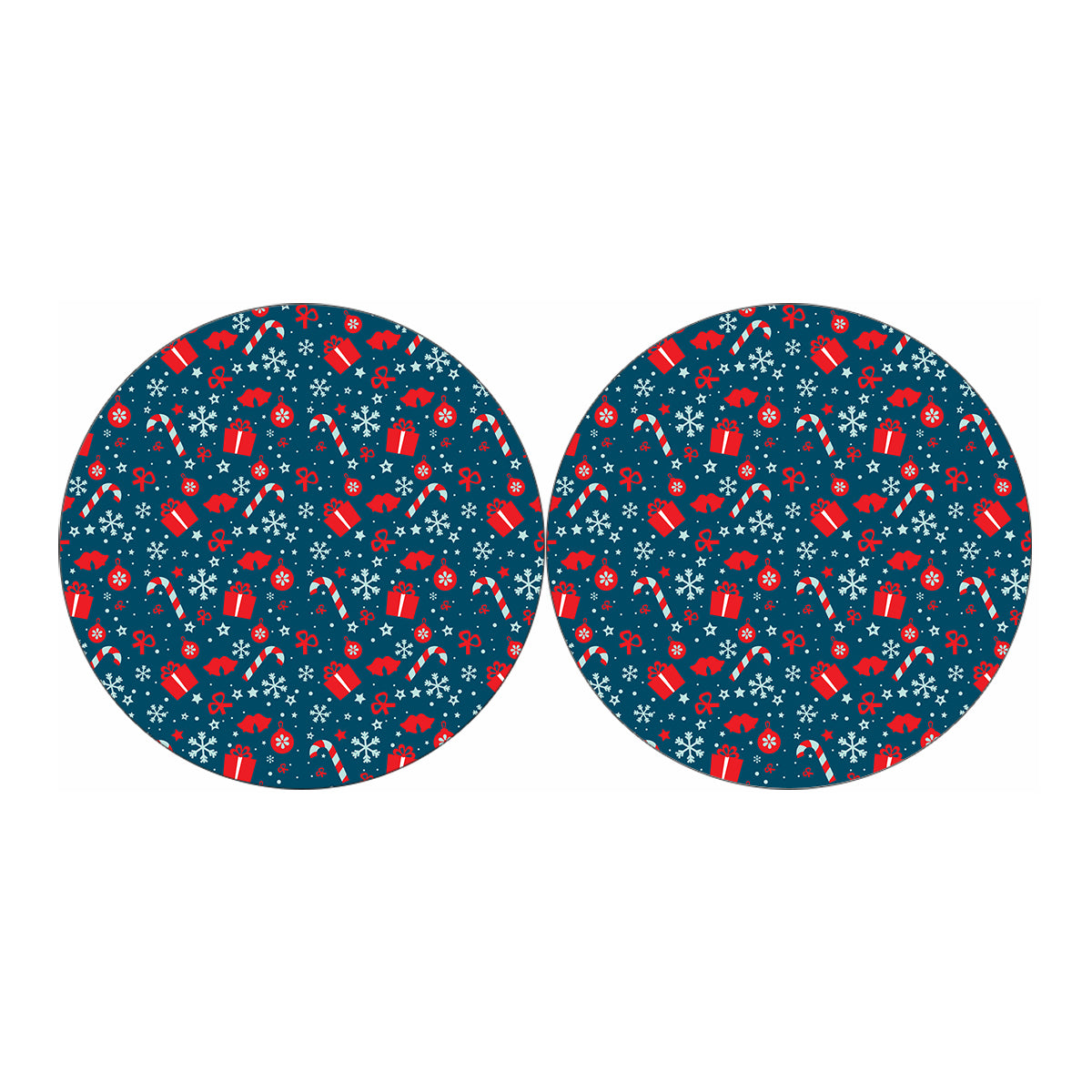 Christmas Holiday Elements Pattern Print Car Coasters