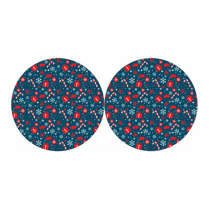 Christmas Holiday Elements Pattern Print Car Coasters