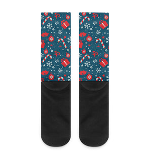 Christmas Holiday Elements Pattern Print Crew Socks