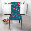 Christmas Holiday Elements Pattern Print Dining Chair Slipcover