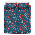 Christmas Holiday Elements Pattern Print Duvet Cover Bedding Set