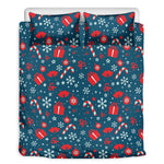 Christmas Holiday Elements Pattern Print Duvet Cover Bedding Set