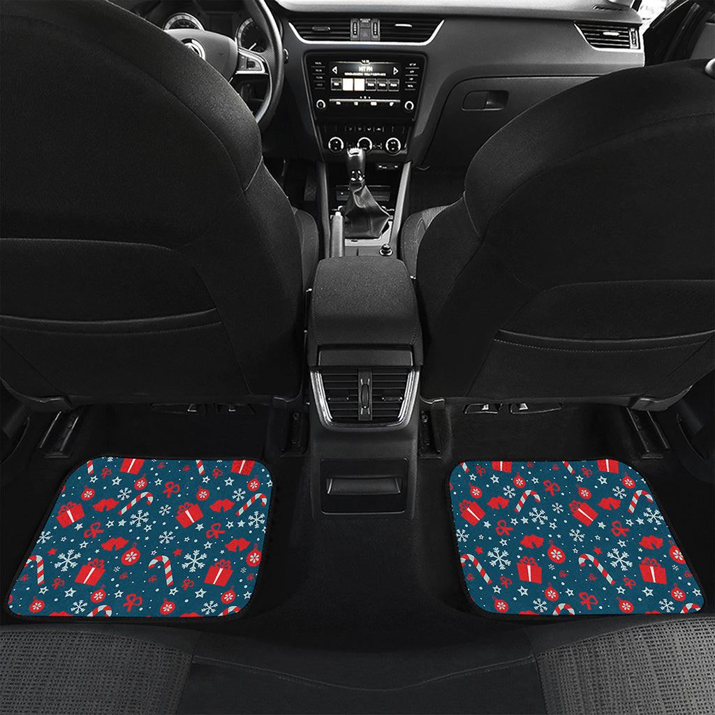 Christmas Holiday Elements Pattern Print Front and Back Car Floor Mats