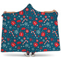 Christmas Holiday Elements Pattern Print Hooded Blanket