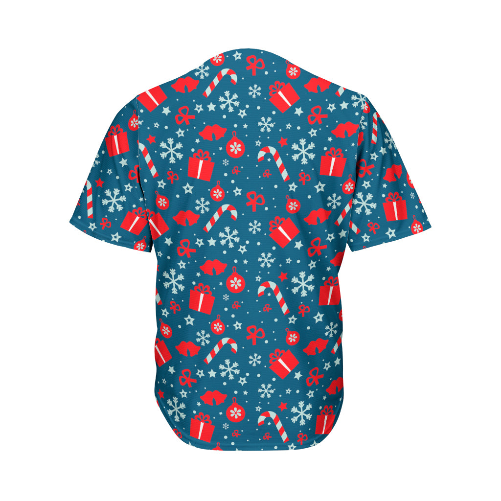 Christmas Holiday Elements Pattern Print Men's Baseball Jersey