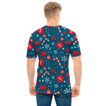 Christmas Holiday Elements Pattern Print Men's T-Shirt
