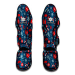 Christmas Holiday Elements Pattern Print Muay Thai Shin Guard
