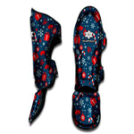 Christmas Holiday Elements Pattern Print Muay Thai Shin Guard