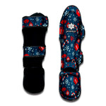 Christmas Holiday Elements Pattern Print Muay Thai Shin Guard