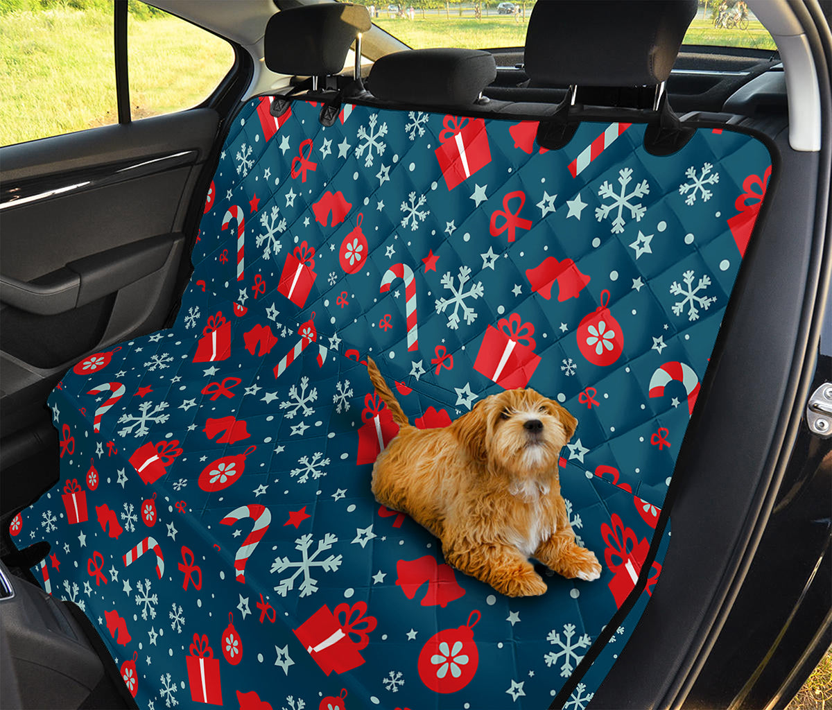 Christmas Holiday Elements Pattern Print Pet Car Back Seat Cover