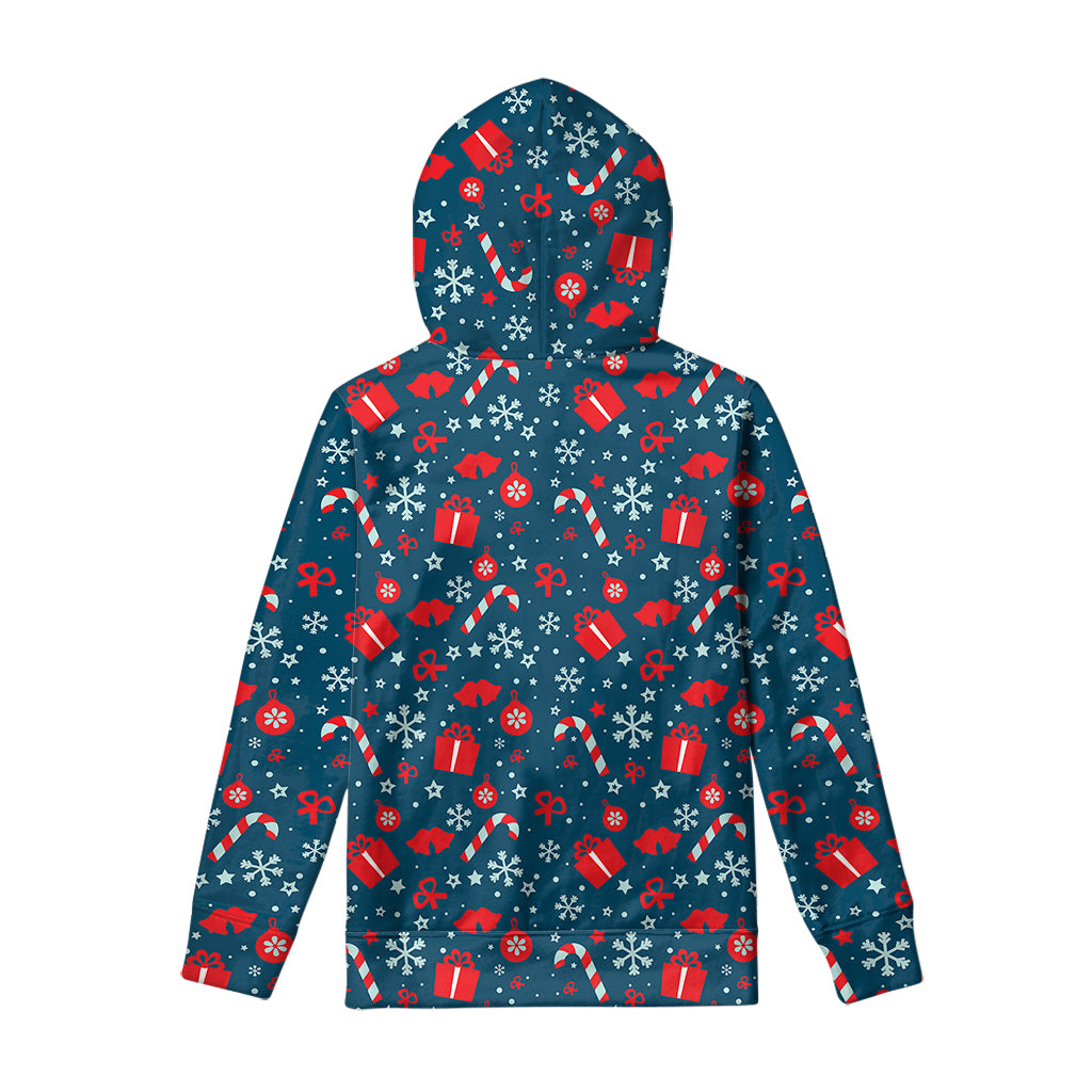 Christmas Holiday Elements Pattern Print Pullover Hoodie