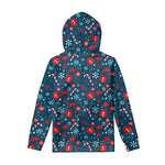 Christmas Holiday Elements Pattern Print Pullover Hoodie