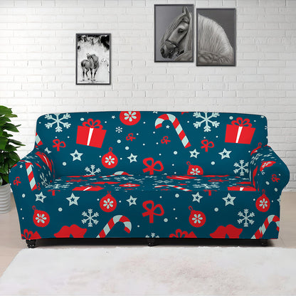 Christmas Holiday Elements Pattern Print Sofa Cover